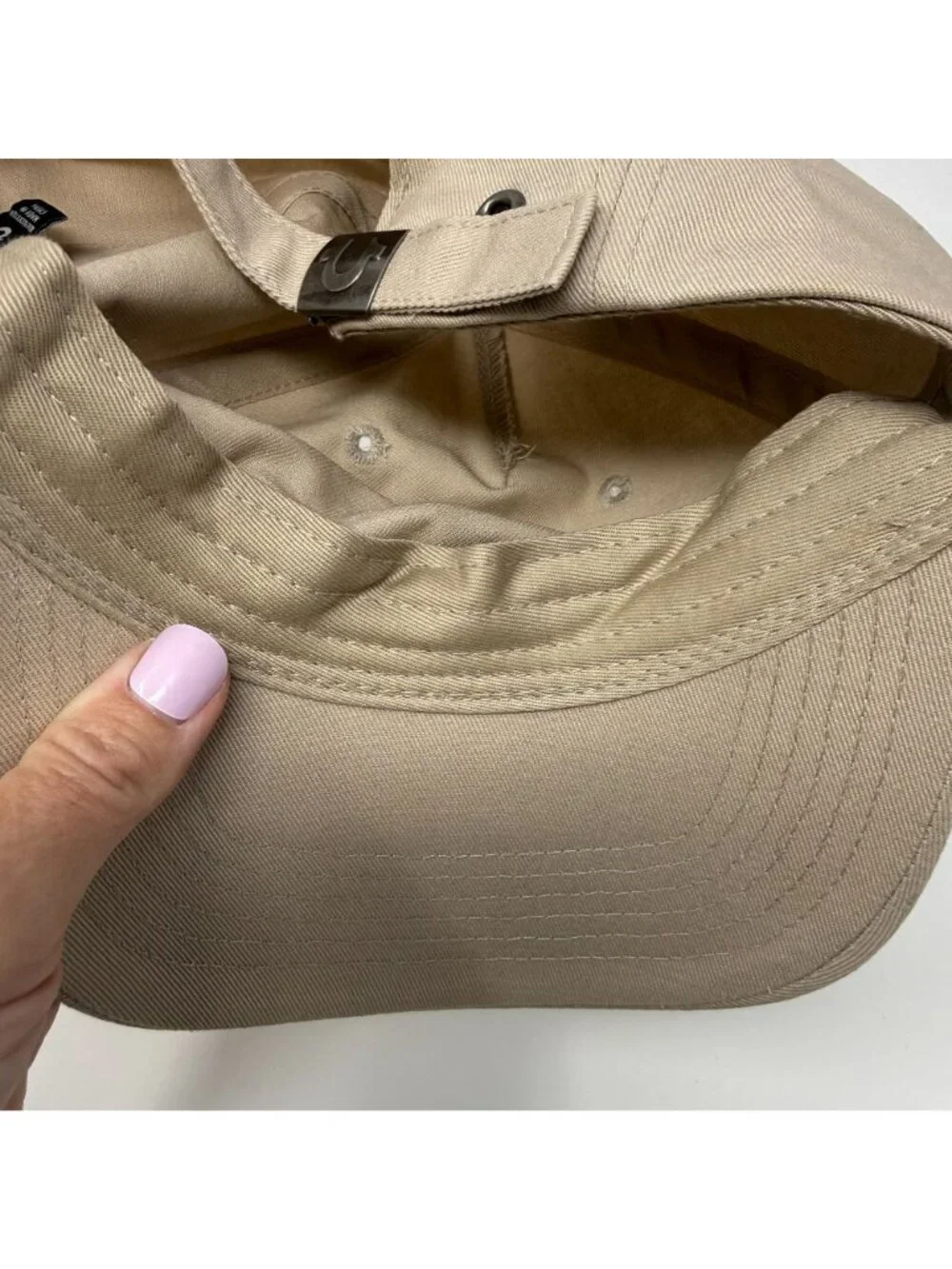 True Religion World Tour Baseball Cap Buddah Guitar Tan Khaki Unisex